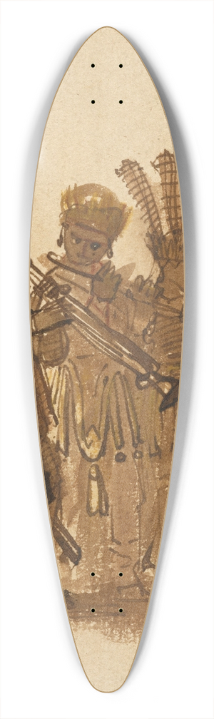 Rembrandt van Rijn - Four Musicians with Wind Instruments 39.3 inch art pintail longboard deck