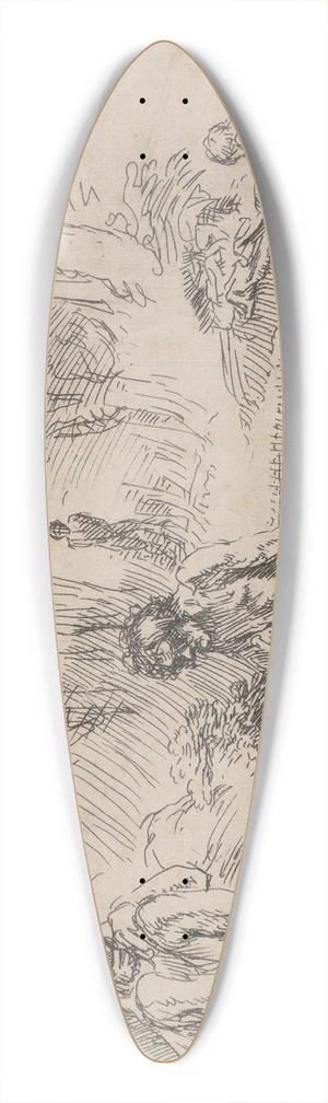 Rembrandt van Rijn - The bathers 39.3 inch art pintail longboard deck