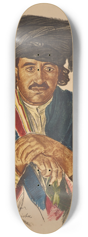 Alexandre Jacovleff - Un Notable Afghan, Guirichk 8.25 inch art skate deck