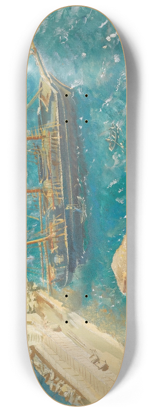 Alexandre Jacovleff - View Of The Port In Calvi 8.25 inch art skate deck Alexandre Jacovleff - View Of The Port In Calvi 8.25 inch art skate deck