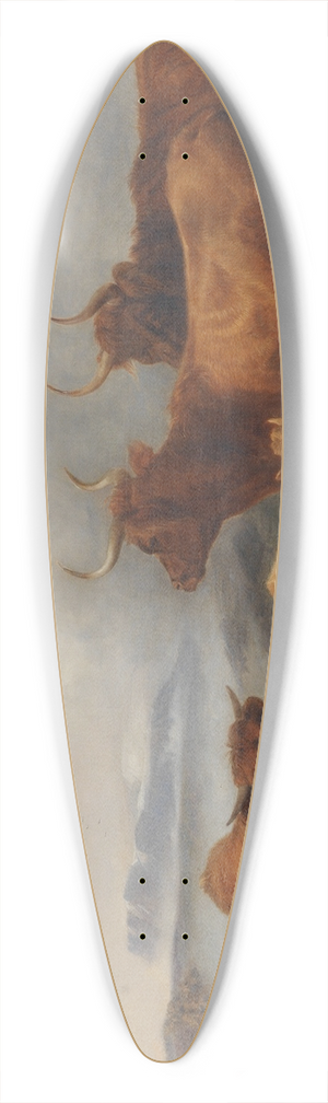 Richard Ansdell - Gathering the herd 39.3 inch art pintail longboard deck