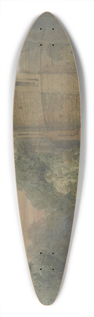 Richard Leitch - Ruins by a stream 39.3 inch art pintail longboard deck