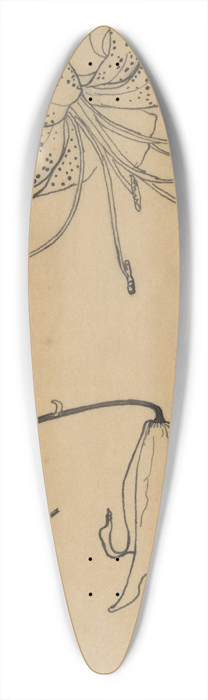 Richard Nicolas Roland Holst - Drie tijgerlelies 39.3 inch art pintail longboard deck