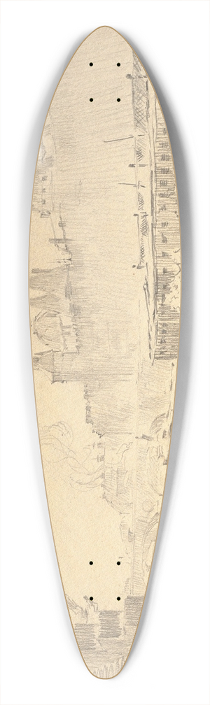 Rn Leverd - Le Palais de Justice de Paris 39.3 inch art pintail longboard deck