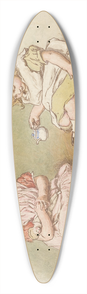 Robert Barnes - Two Girls Playing 39.3 inch art pintail longboard deck