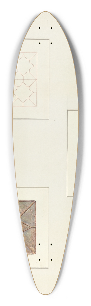 Robert Gilson - Brick Sidewalk Tiles 39.3 inch art pintail longboard deck