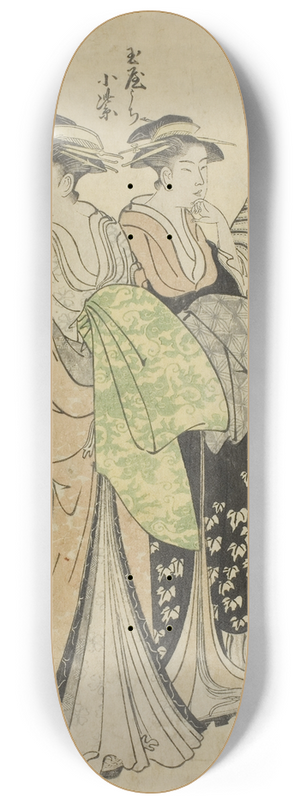 Gokyo - The Courtesan Komurasaki of the Tamaya Parading with Her Attendants 8.25 inch art skate deck