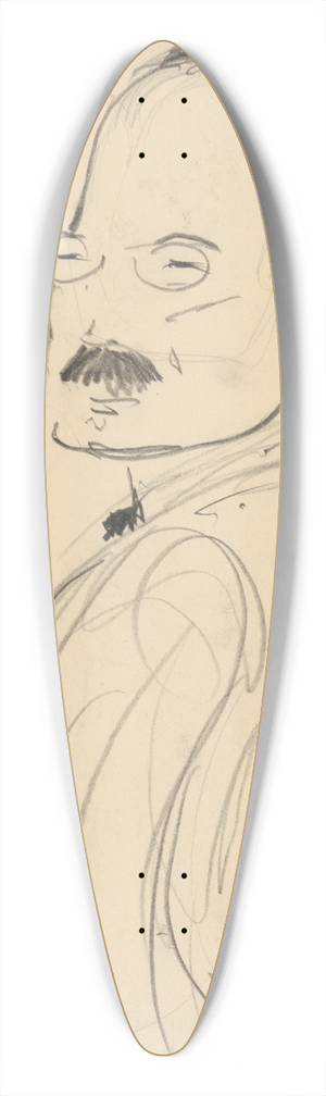 Robert Henri - Unidentified Man 39.3 inch art pintail longboard deck
