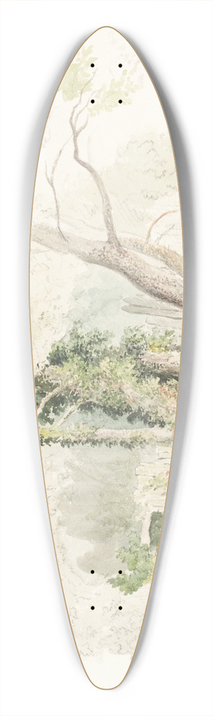Robert Hills - Trees at Beddington 39.3 inch art pintail longboard deck
