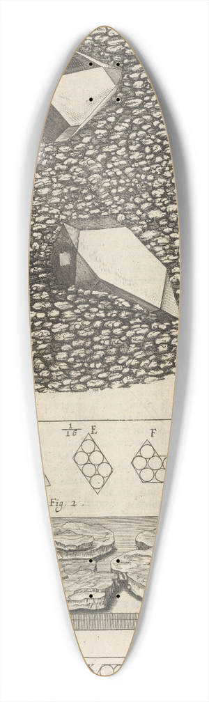 Robert Hooke - Microscopic view of small diamants [diamonds] 39.3 inch art pintail longboard deck