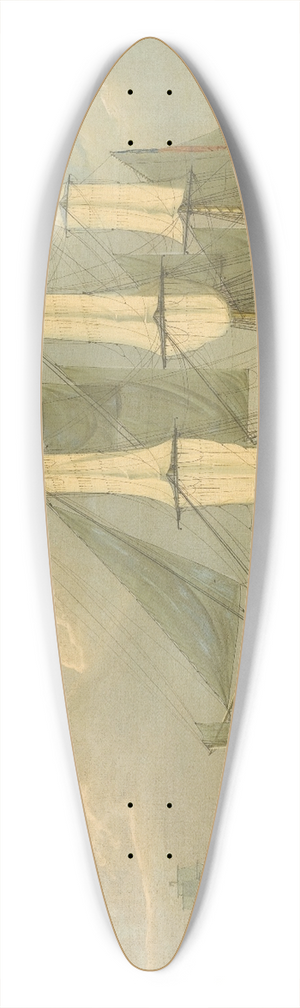 Robert Salmon - A Fully Rigged Ship In The Thamesoff Woolwich 39.3 inch art pintail longboard deck