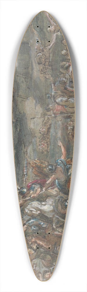 Robert Smirke - Battle Scene 39.3 inch art pintail longboard deck