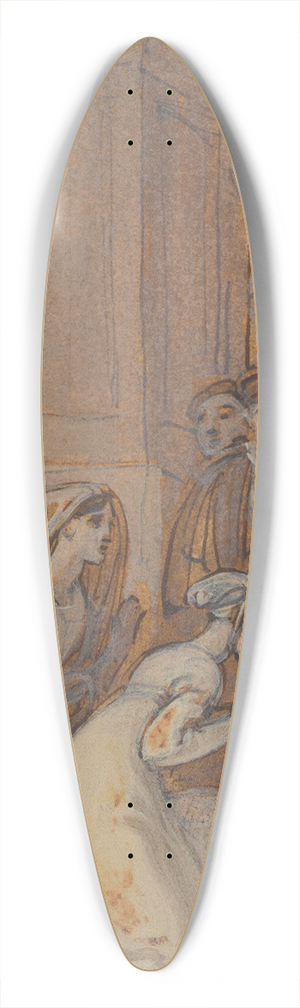 Robert Smirke - Isabella and Mariana Kneeling Before the Duke 39.3 inch art pintail longboard deck
