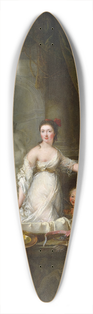 Robert Tournires - Lady in the Bath with Cupids 39.3 inch art pintail longboard deck