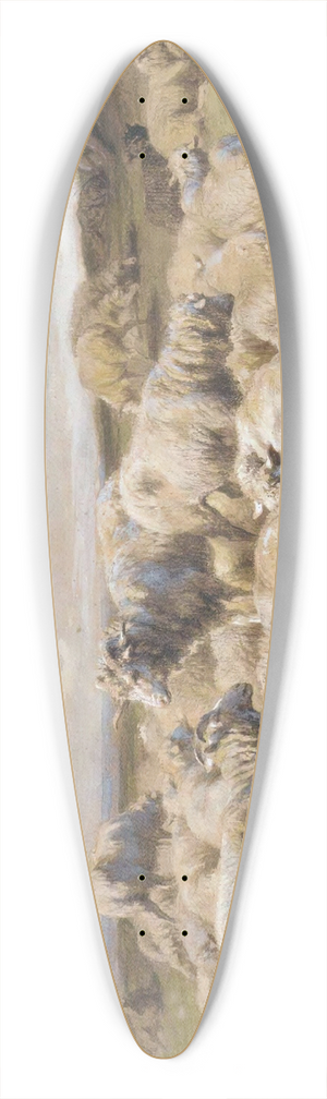 Rosa Bonheur - A Shepherd Resting With His Flock 39.3 inch art pintail longboard deck