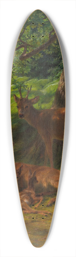 Rosa Bonheur - Deer in Repose 39.3 inch art pintail longboard deck