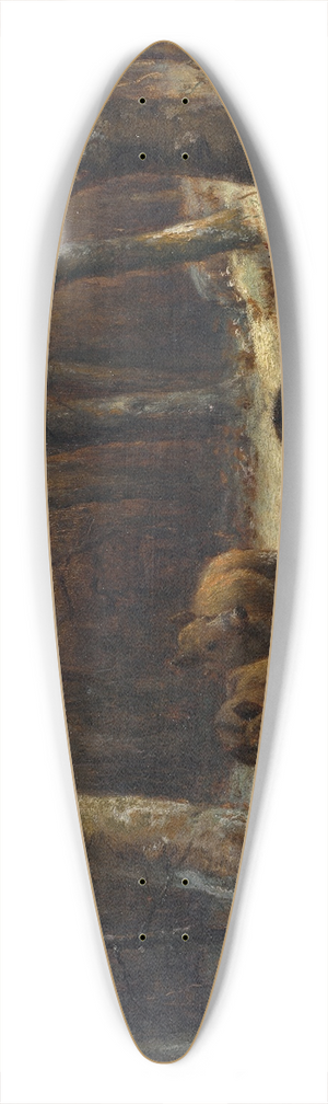 Rosa Bonheur - Wild Boars in the Snow 39.3 inch art pintail longboard deck