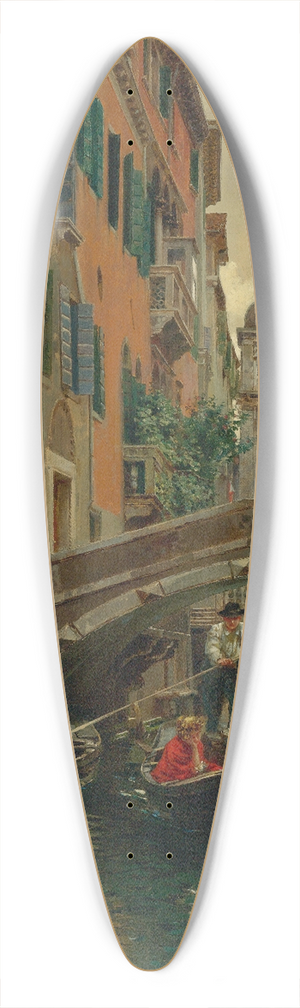 Rubens Santoro - A Quiet Canal, Venice 39.3 inch art pintail longboard deck