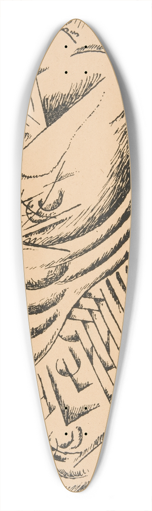 Rudolf Bauer - LithographNo.14 39.3 inch art pintail longboard deck