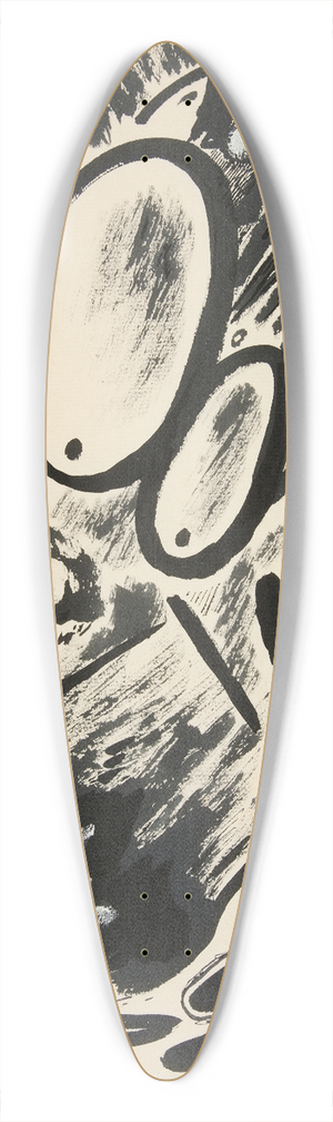 Rudolf Bauer - Untitled (AbstractForms) 39.3 inch art pintail longboard deck