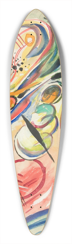 Rudolf Bauer - Untitled (SeaForms) 39.3 inch art pintail longboard deck
