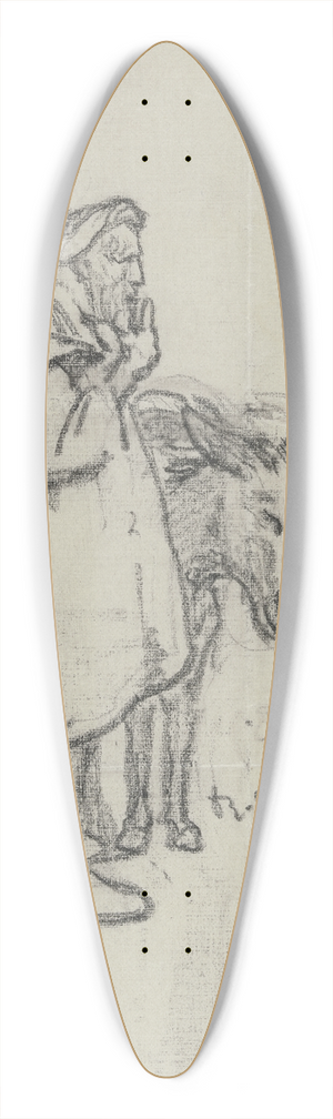 Rudolf Gudden - A man with a donkey 39.3 inch art pintail longboard deck