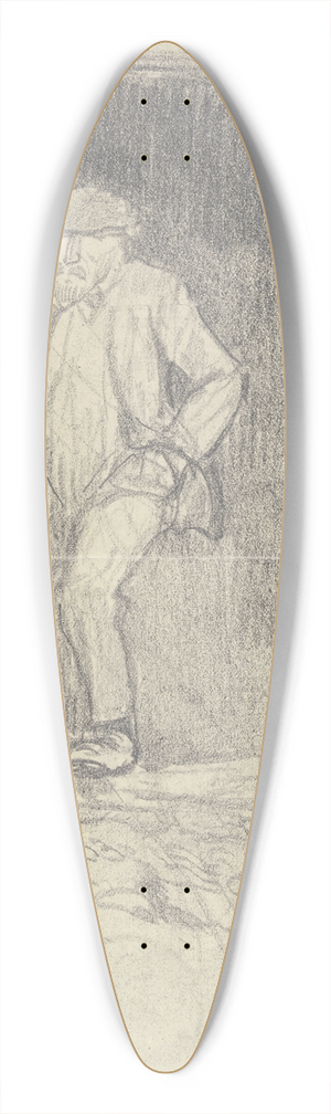 Rudolf Gudden - Ein alter Mann, die Hnde in Taschen, in einer Tr lehnend 39.3 inch art pintail longboard deck