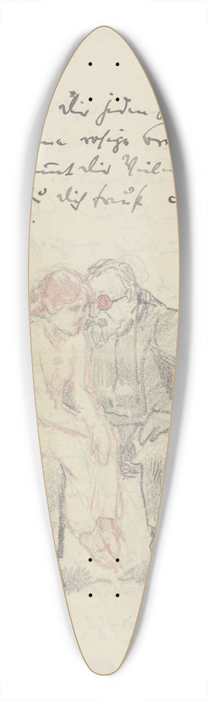 Rudolf Gudden - Ein Mdchen auf dem Scho eines lteren 39.3 inch art pintail longboard deck