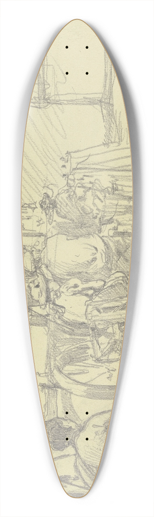 Rudolf Gudden - Interieur und Arbeiter der Groen Spinnerei von Edam 39.3 inch art pintail longboard deck