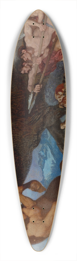 Rudolf Jettmar - Fighting With A Monster 39.3 inch art pintail longboard deck