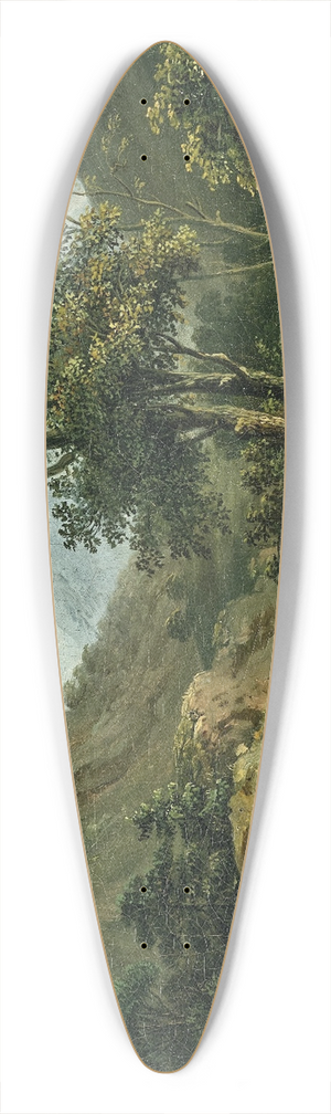 Rudolf Matthias Toma - Loggers by a river 39.3 inch art pintail longboard deck