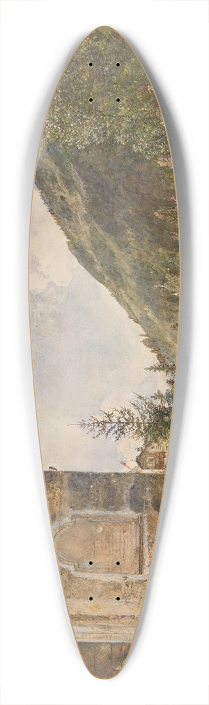 Rudolf von Alt - Der Friedhof in Gastein 39.3 inch art pintail longboard deck