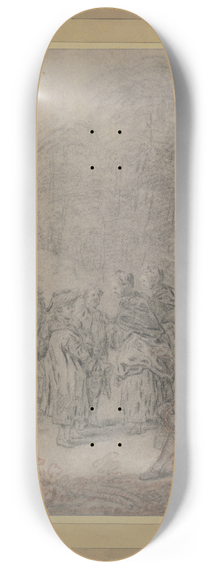 Gottlieb Welt - Gesellschaft von Damen und Herren in einem Park 8.25 inch art skate deck