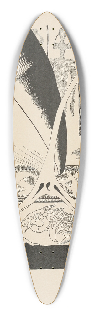 Rudyard Kipling - Whale looking for the little Stute fish 39.3 inch art pintail longboard deck