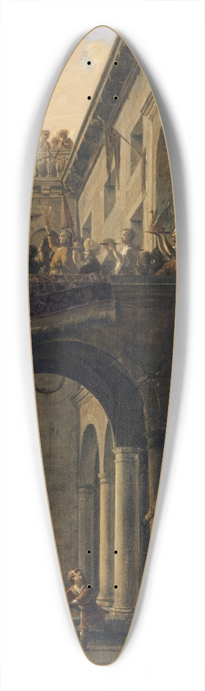 Salomon de Bray - Samson Destroying the Temple 39.3 inch art pintail longboard deck