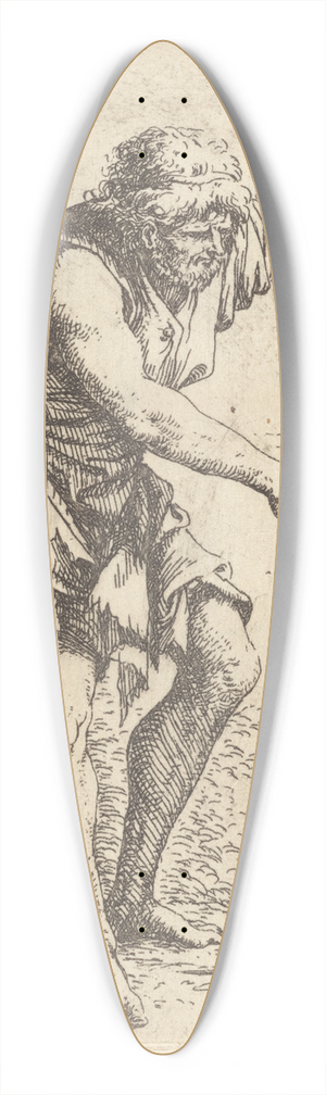Salvator Rosa - Peasant with Staff 39.3 inch art pintail longboard deck