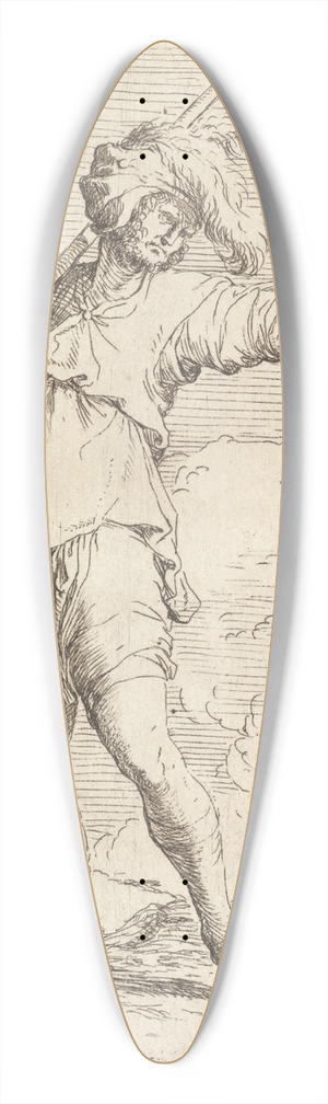 Salvator Rosa - Soldier Carrying a Cane Striding Toward the Left 39.3 inch art pintail longboard deck