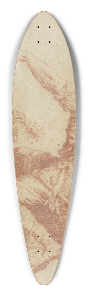 Salvator Rosa - Two sitting soldiers 39.3 inch art pintail longboard deck
