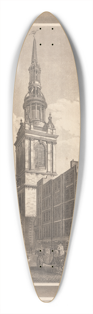Samuel Alken - Bow Church 39.3 inch art pintail longboard deck