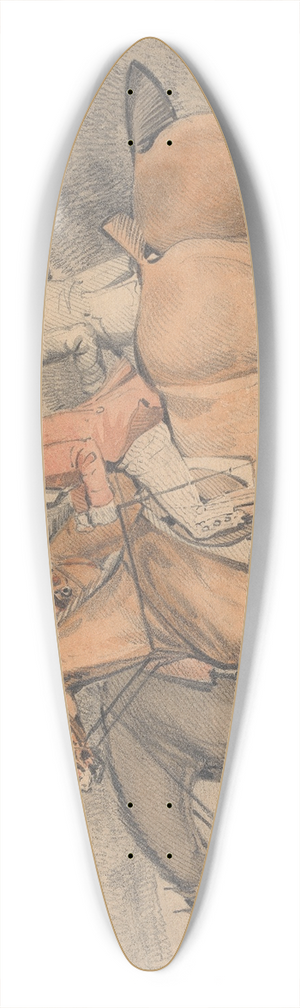 Samuel Alken - Foxhunting; Going to Draw Cover 39.3 inch art pintail longboard deck