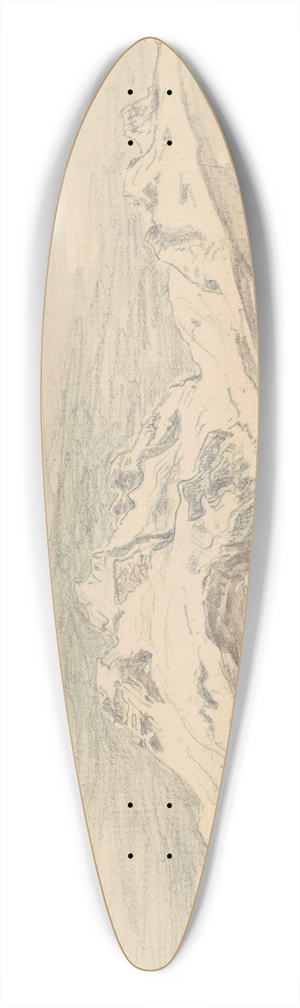 Samuel Colman - Mt. Baker and Mt. McKensie (recto) 39.3 inch art pintail longboard deck