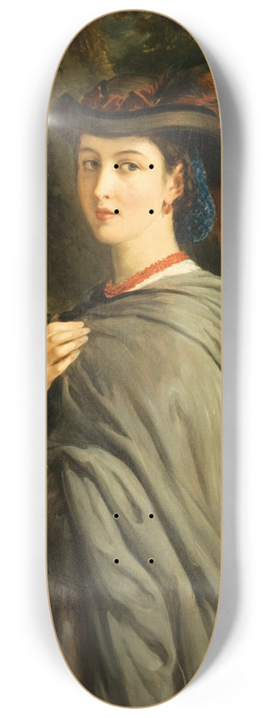 Alexandre Marie Colin - Portrait de Madame Cavalli 8.25 inch art skate deck Alexandre Marie Colin - Portrait de Madame Cavalli 8.25 inch art skate deck