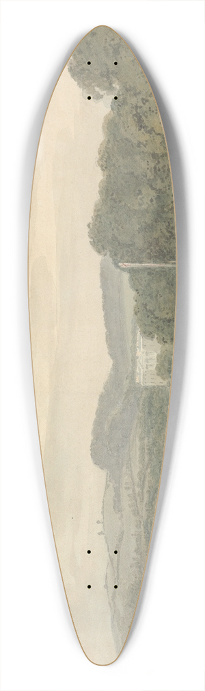 Samuel Davis - River Scene with an Unidentified Country House 39.3 inch art pintail longboard deck