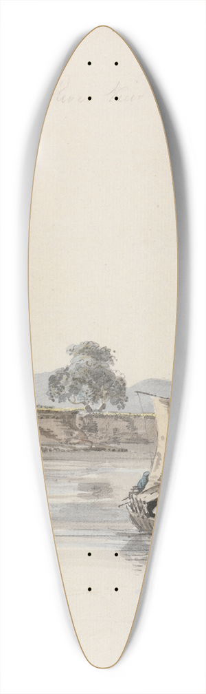 Samuel Davis - River View near Rajmahal 39.3 inch art pintail longboard deck