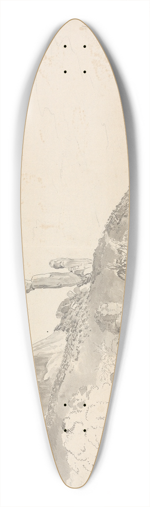 Samuel Davis - Rock Formation Above a Village 39.3 inch art pintail longboard deck