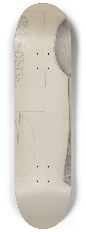 Grace Halpin - Pewter Spoon 8.25 inch art skate deck