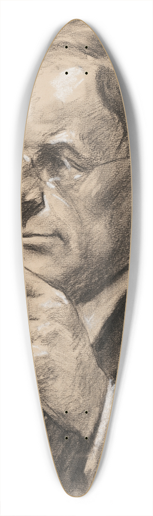 Samuel Johnson Woolf - Harold Leclair Ickes 39.3 inch art pintail longboard deck
