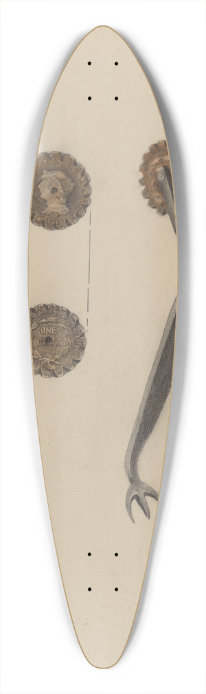 Samuel O. Klein - Pie Crust Crimper 39.3 inch art pintail longboard deck