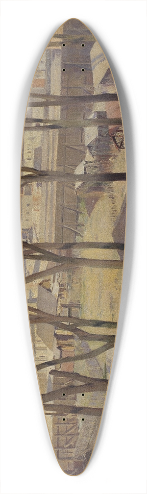 Santiago Rusiol - La Butte 39.3 inch art pintail longboard deck