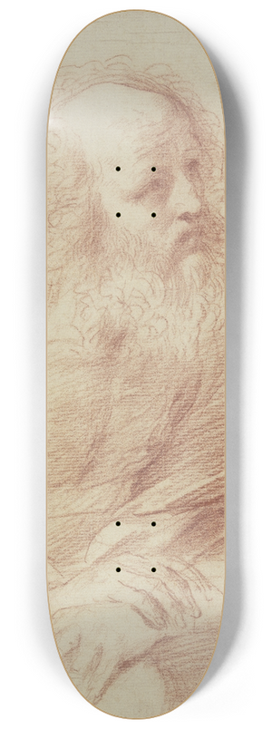 Guercino - Brtiger Mann im Mantel nach rechts, die Hnde bereinander gelegt 8.25 inch art skate deck